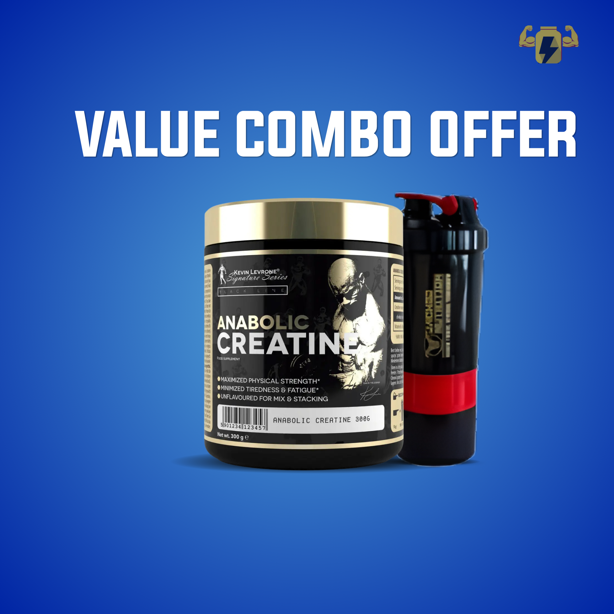Kevin Levrone Anabolic Creatine 300g & Spider Shaker Combo
