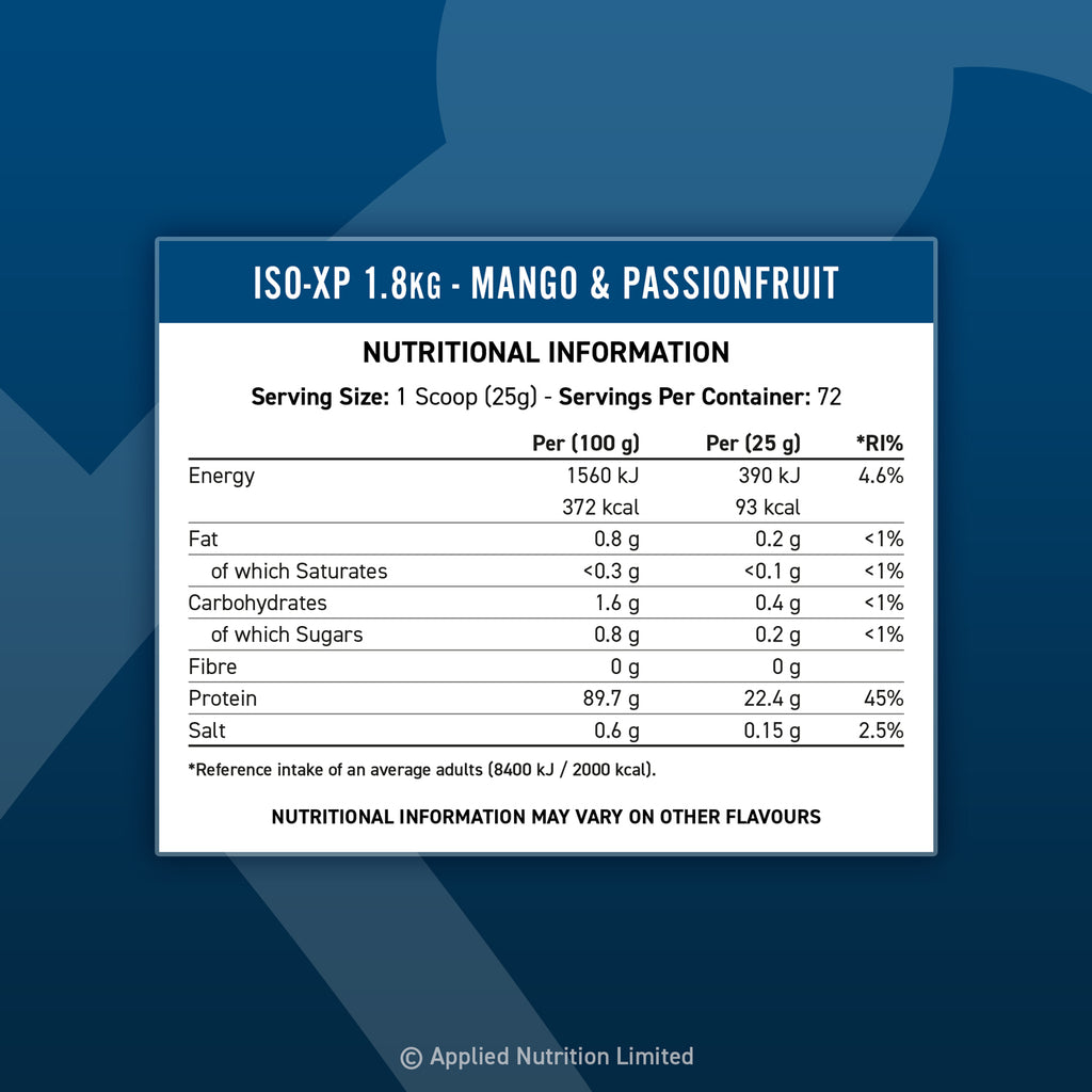 Applied Nutrition ISO-XP Whey Protein Isolate 1.8kg (72 Servings)