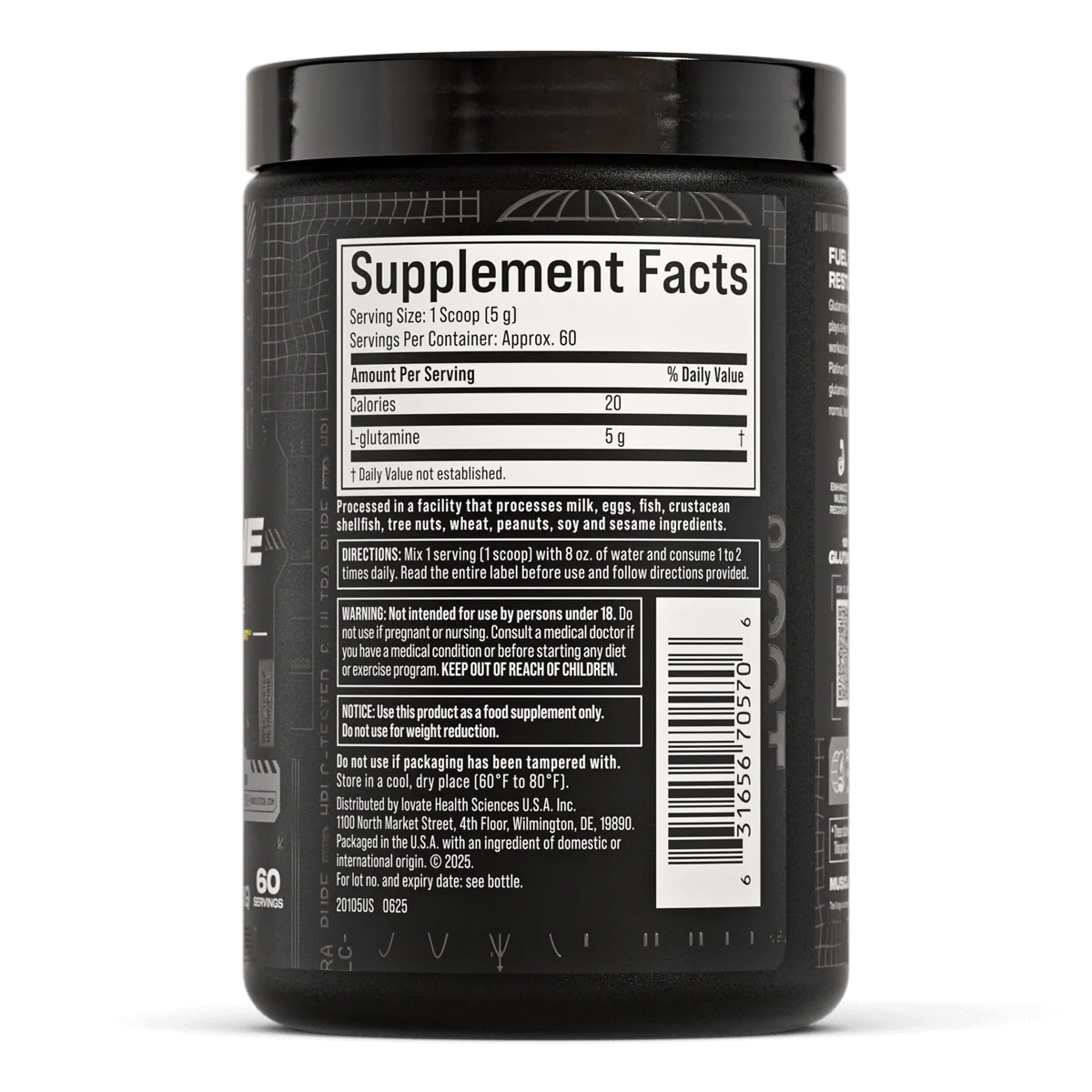 MuscleTech Platinum 100% Glutamine — 300g (60 Servings)