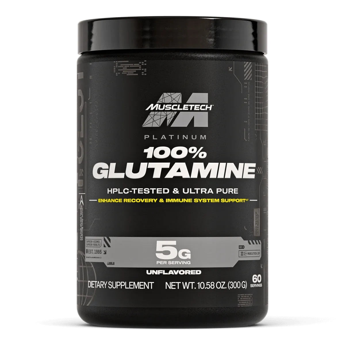 MuscleTech Platinum 100% Glutamine — 300g (60 Servings)