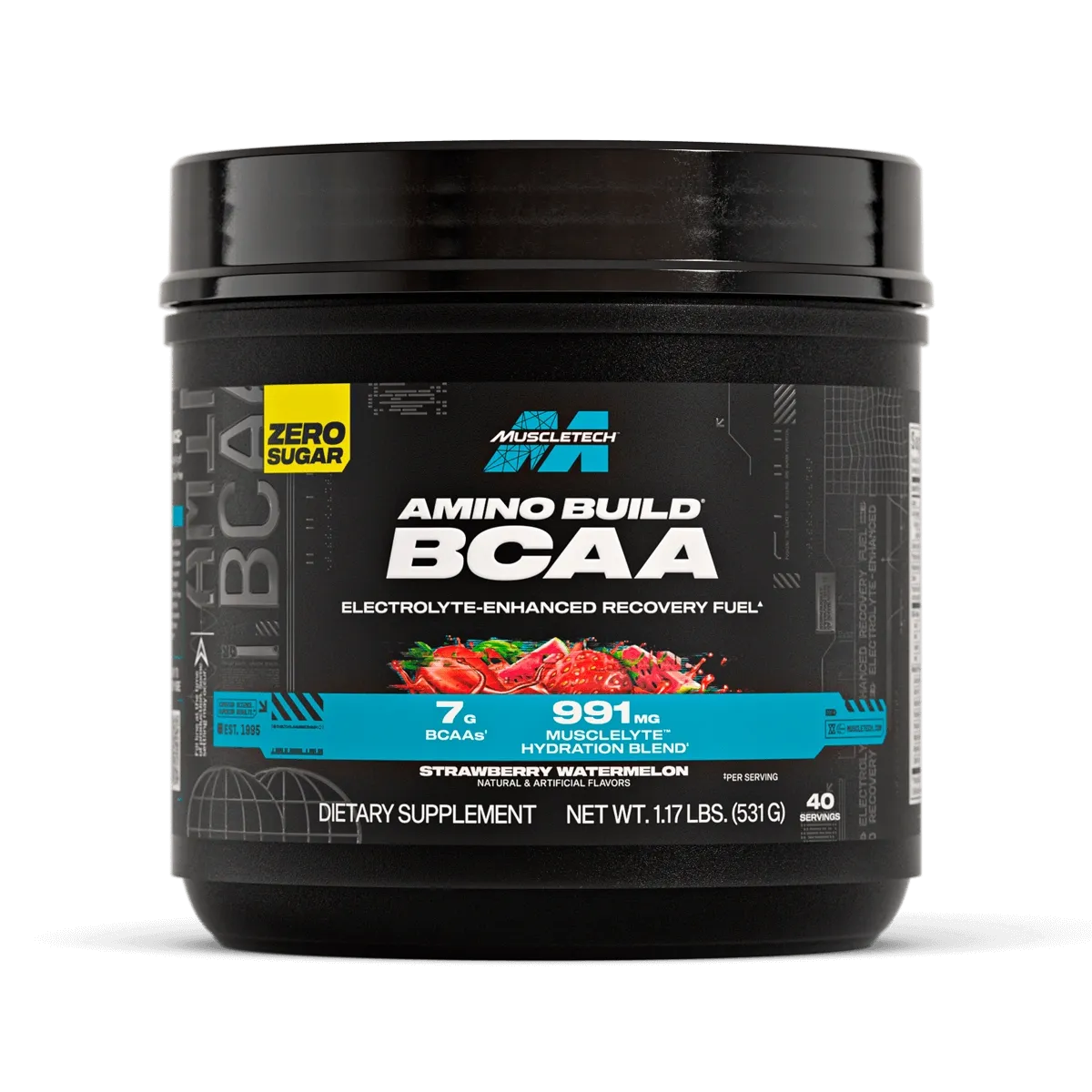MuscleTech Amino Build BCAA + Electrolytes — 519g (Approx. 40 Servings)
