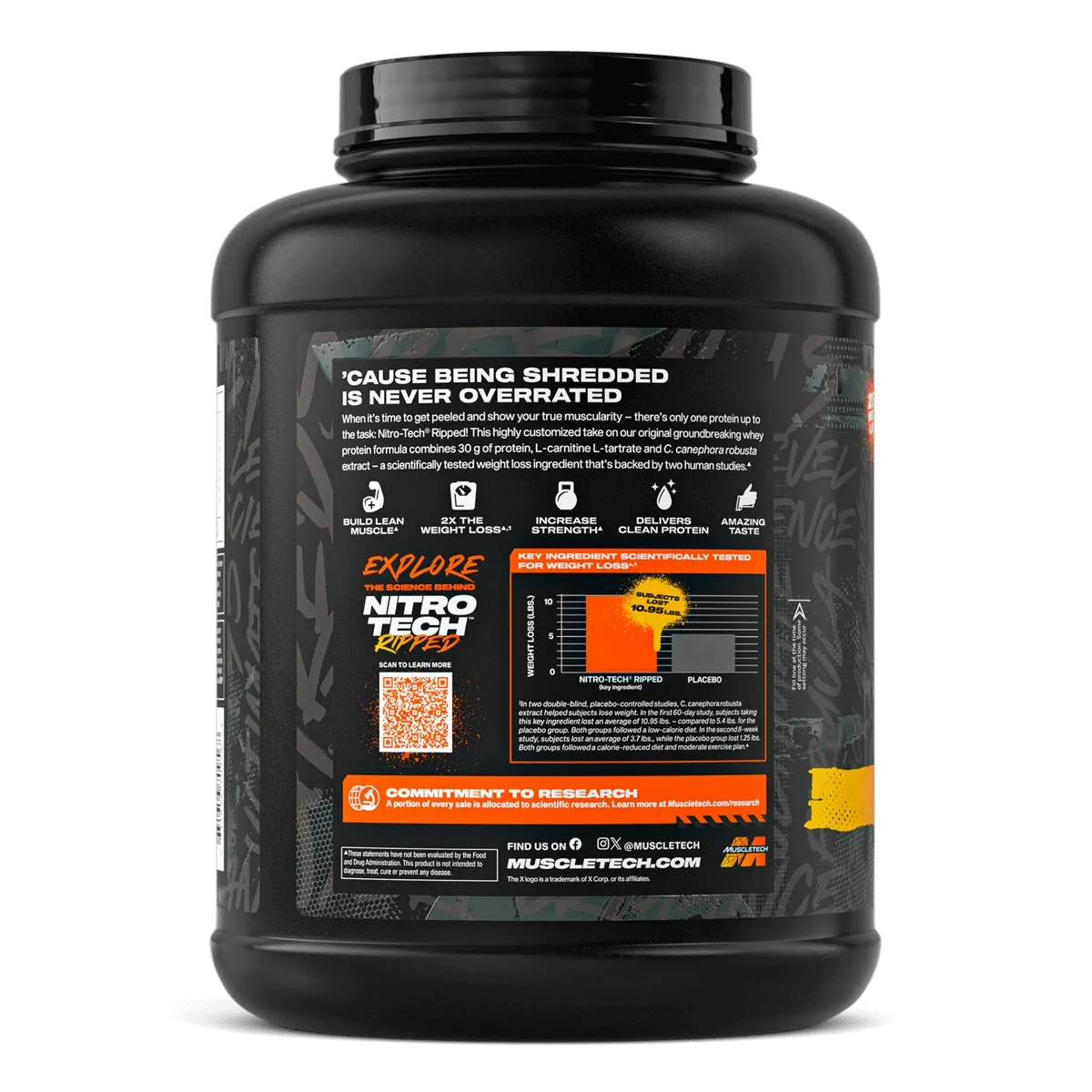 MuscleTech Nitro-Tech Whey Protein — 4 lbs / 1.81 kg (40 Servings)